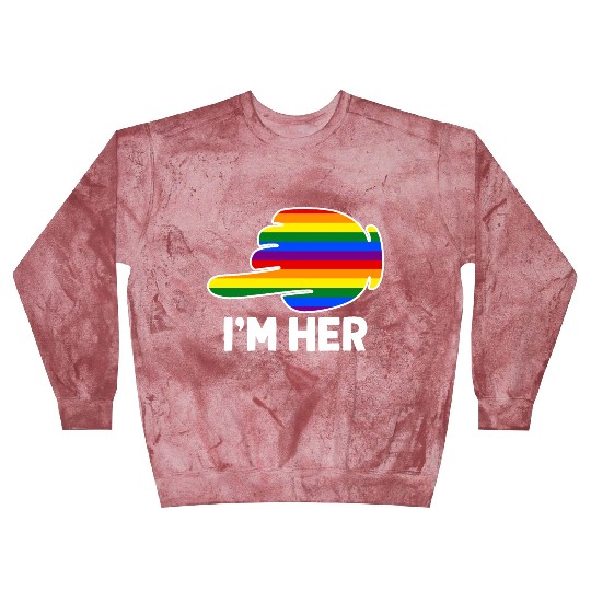 I'm Hers Rainbow Lesbian Couple Funny LGBT Pride Blast Sweatshirts