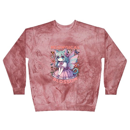 Meowgical Blossom Enchanting Fairycore Cat Fantasy Blast Sweatshirts
