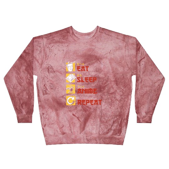 eat sleep anime repeat funny manga Blast Sweatshirts