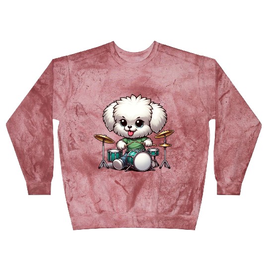 Cool Bolonka Puppy Drummer Design Blast Sweatshirts