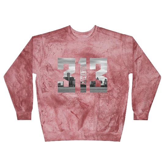 Detroit Michigan 313 Area Code Skyline Blast Sweatshirts