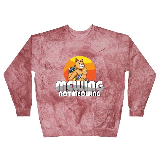 Funny Cat Meme Mewing Not Meowing Jawline Blast Sweatshirts