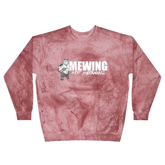 Funny Cat Meme Mewing Not Meowing Jawline Blast Sweatshirts