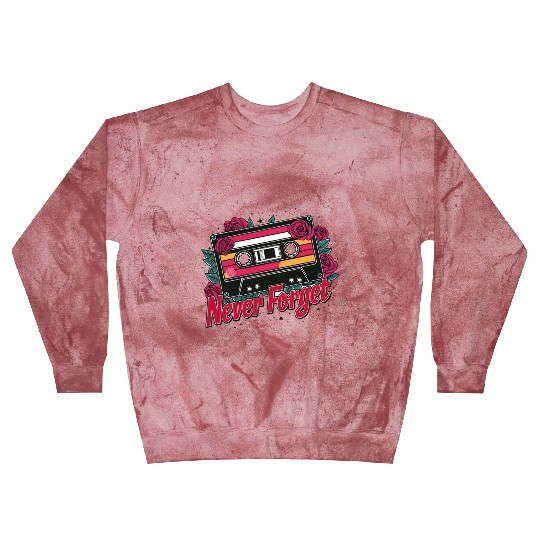 A cassette tape colored with roses 6 Blast Sweatshirts