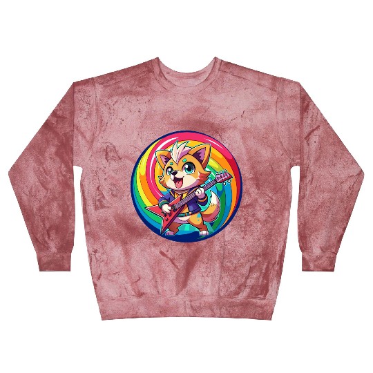 Electro Pup Jam: Rainbow Riff Blast Sweatshirts