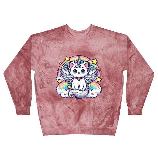 Celestial Charm Unicorn Cat Blast Sweatshirts