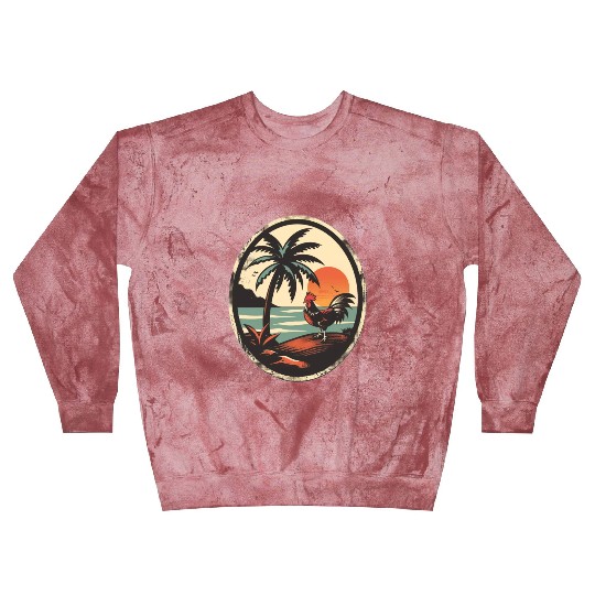 Retro Chicken and Palm Tree Blast Sweatshirts