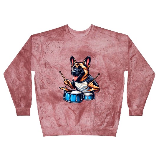 Cool Malinois Drummer Band Design Blast Sweatshirts