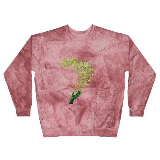 Eco-Friendly Nature Love Green Leaves Blast Sweatshirts