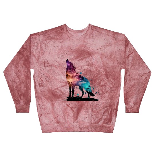 Wolf Print, Cosmic Wolves, Animal Print, Cosmos Blast Sweatshirts