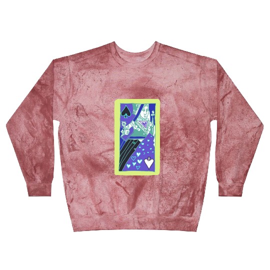 Colourful Queen Of Spades Playing Card Blast Sweatshirts