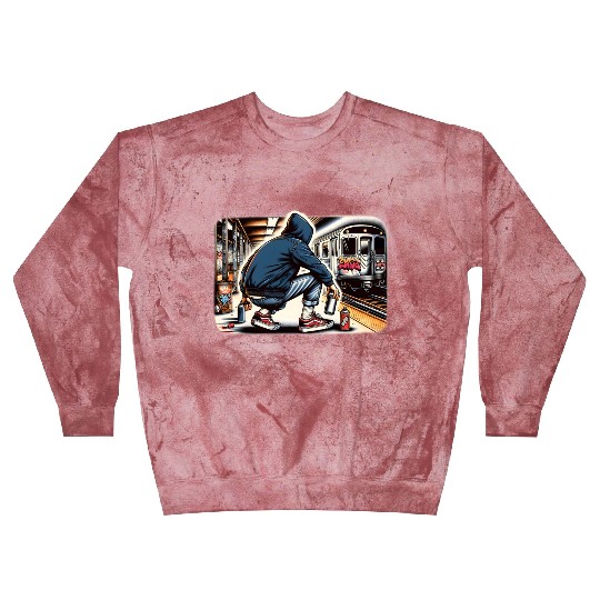 AI Teen in Subway Layup Underground- Masked Border Blast Sweatshirts