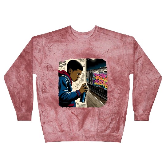 AI Teen in Underground Subway Layup -Masked Border Blast Sweatshirts