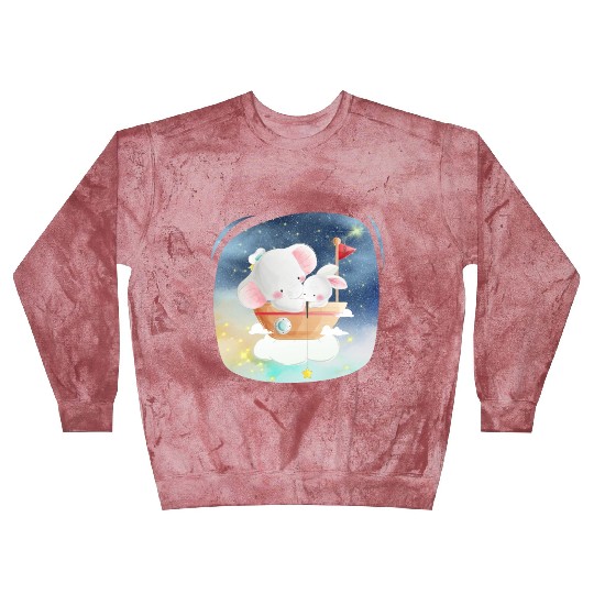 Sailing Elephant and Rabbit Using Boat Fishing Blast Sweatshirts