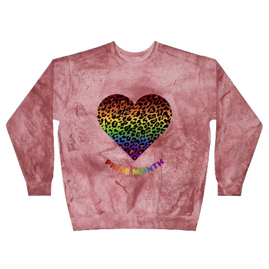 LGBTQ+Pride Month Rainbow Heart Leopard pattern Blast Sweatshirts