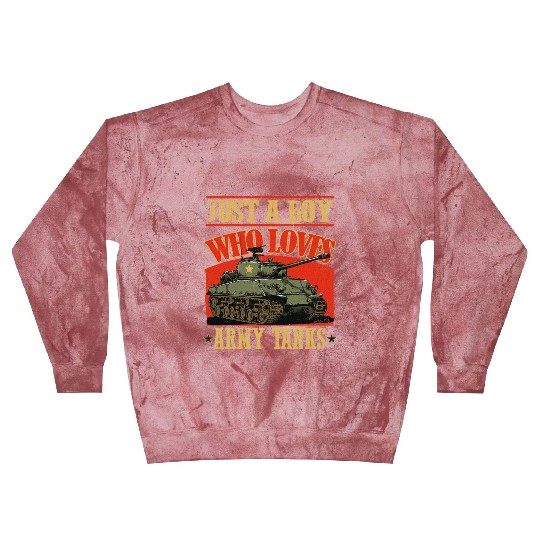 Just a Boy Who Loves Army Tanks a World War 2 Blast Sweatshirts