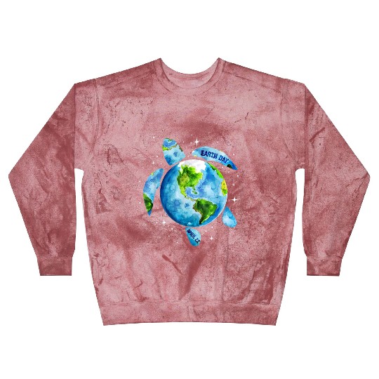 Earth Day Restore Earth Sea Turtle Art Blast Sweatshirts