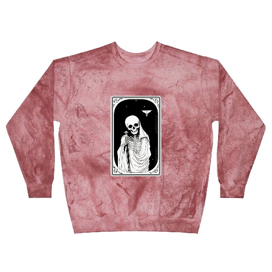 Skeleton Tarot Card Reader Astrology Occult Blast Sweatshirts