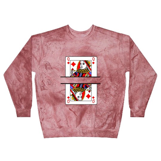 Playing card queen of diamonds with banner space Blast Sweatshirts