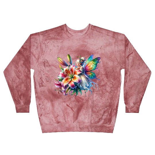 Tiger Lily Fairy Floral Fantasy Watercolor Blast Sweatshirts