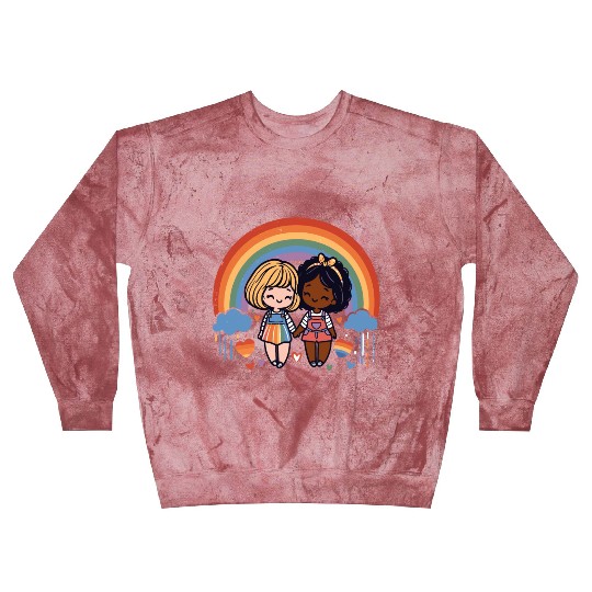 Cute Lesbian Sapphic Whitey Melanin Rainbow Pride Blast Sweatshirts