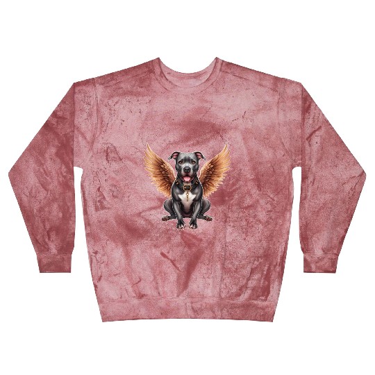 Pitbull Angel with Wings Dog in Heaven Blast Sweatshirts