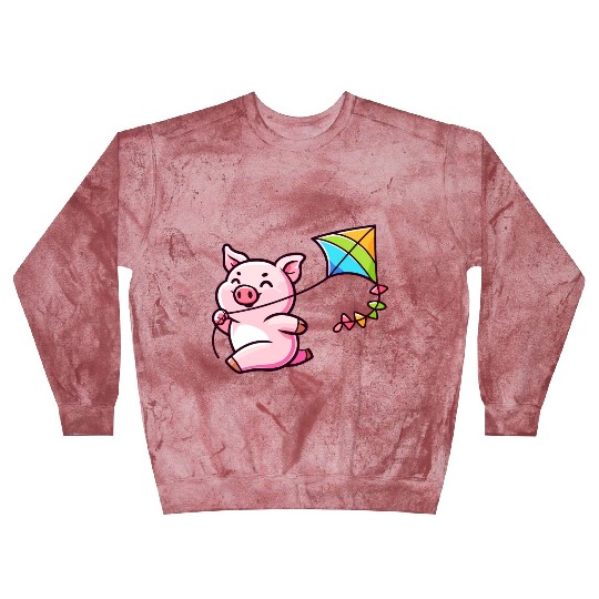 Playful Piglet: Kite-Flying Joy Blast Sweatshirts