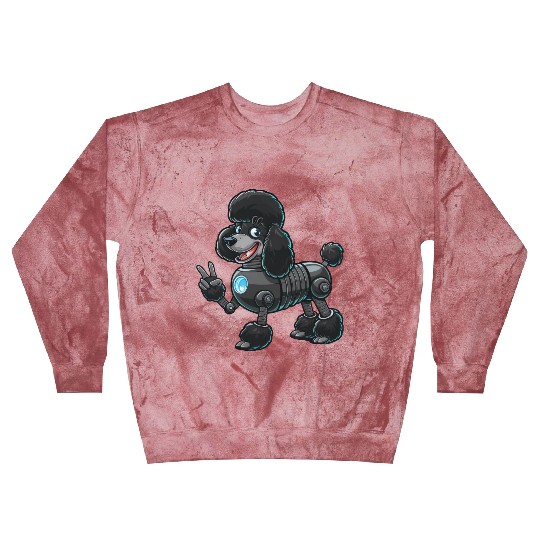 Cyborg Poodle Robot Peace Sign Blast Sweatshirts