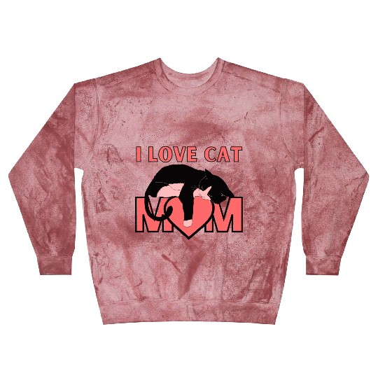 I Love Cat Mom Cats Lover Blast Sweatshirts