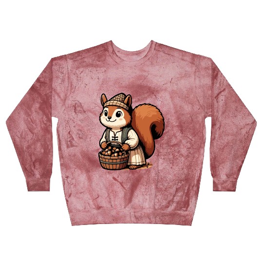 Autumn Forager: Squirrel with Acorns Blast Sweatshirts