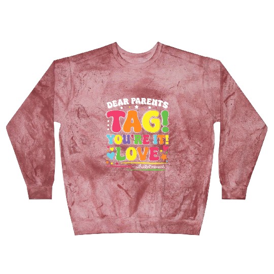 Dear Parents Tag You're It Love Teachers Assistant Blast Sweatshirts
