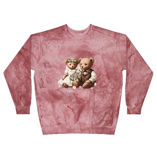 Vintage wedding: teddy bear bride and groom Blast Sweatshirts