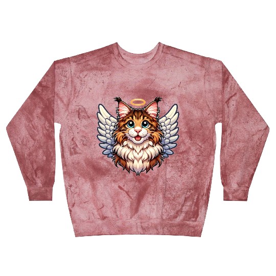 Maine Angel Cat with Wings Blast Sweatshirts