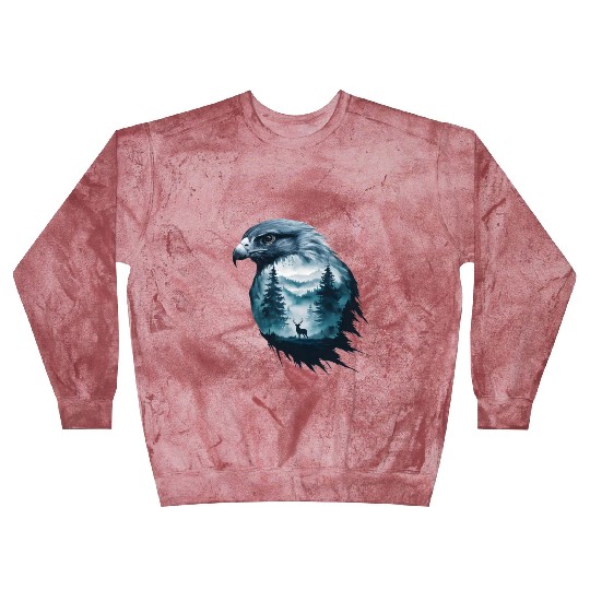 Majestic Eagle And Serene Wilderness Scene Blast Sweatshirts
