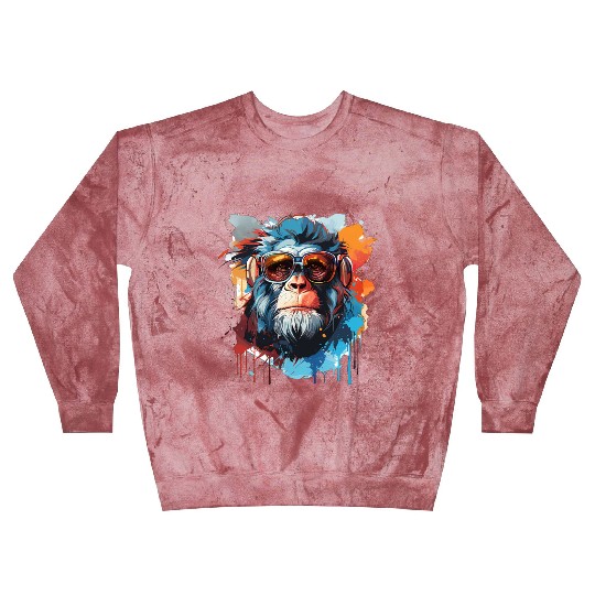 Monkey Head In Cool Blast Sweatshirts