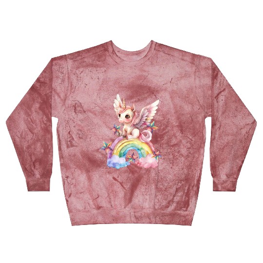Rainbow & Unicorn Art Gifts for Girls & Teenagers Blast Sweatshirts