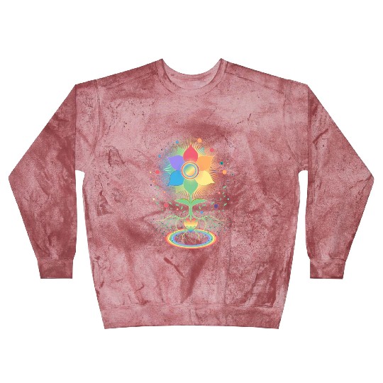 Flower with root and rainbow symbol for Pride Blast Sweatshirts