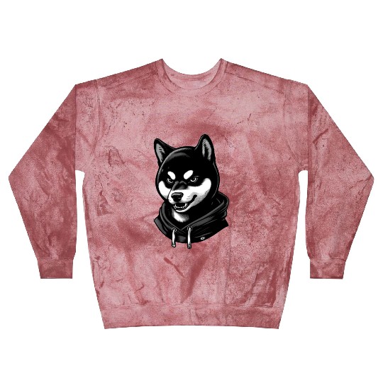 Fierce Shiba Inu in Blast Sweatshirts
