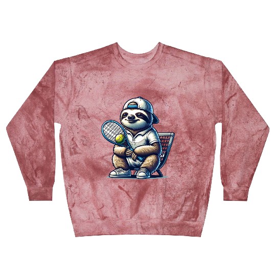Sloth Tennis Player Cool Court Design Blast Sweatshirts