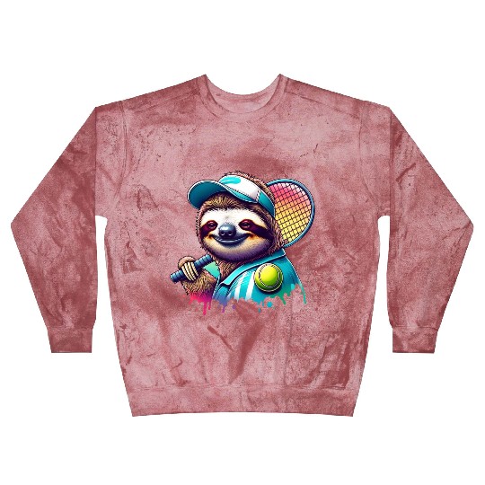 Sloth Tennis Player Court Match Design Blast Sweatshirts