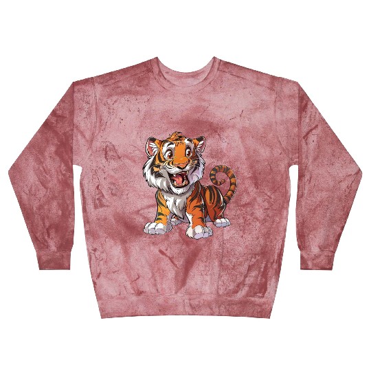 Roaring Young Tiger Cub Playful Stance Blast Sweatshirts