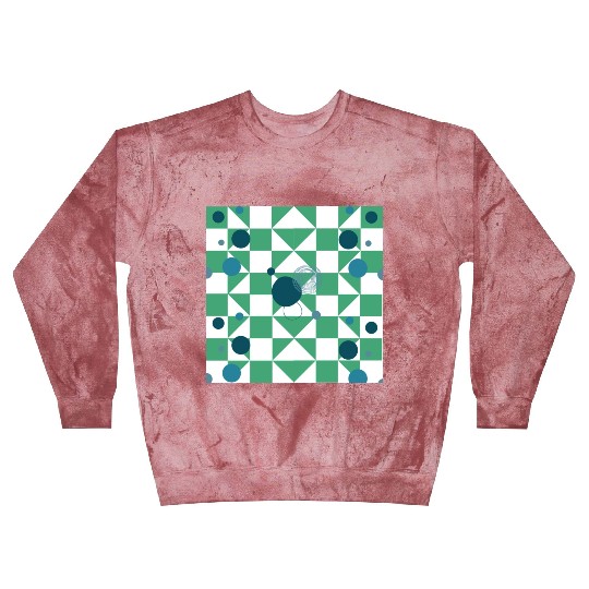 Green, Blue, and White Patterns Blast Sweatshirts