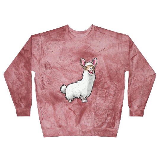 Smiling Llama With Bunny Ears Blast Sweatshirts