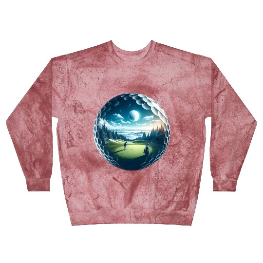 Twilight A Golf Dream Scape Surreal Golfing Course Blast Sweatshirts