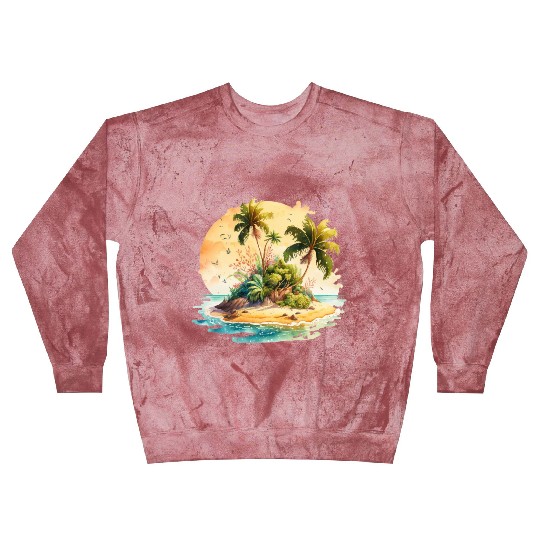 Tropical Watercolor Paradise, Summer Clipart Blast Sweatshirts