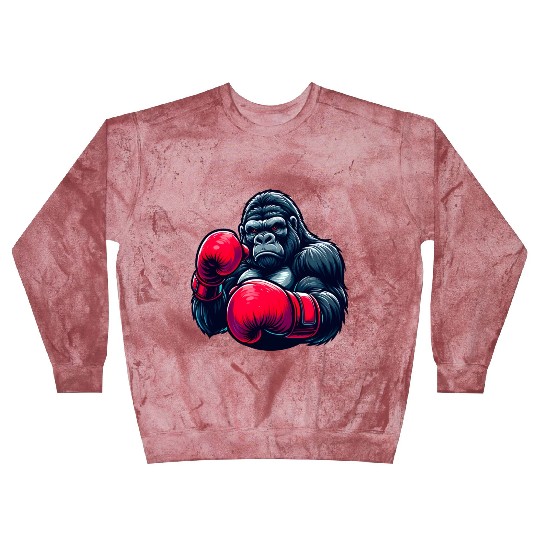Wild Gorilla Boxing Gloves Graphic Animal Lover Blast Sweatshirts