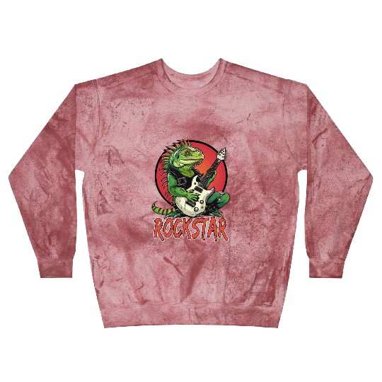 Rockstar Reptile Musician with Electric Guitar Blast Sweatshirts