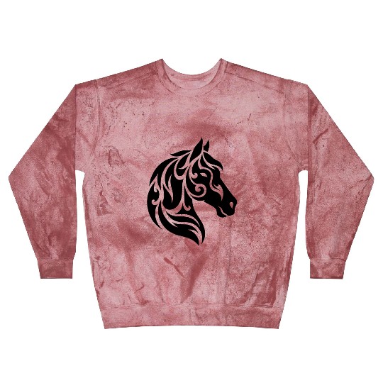 Tribal Horse Head Portrait Elegant Tattoo Blast Sweatshirts