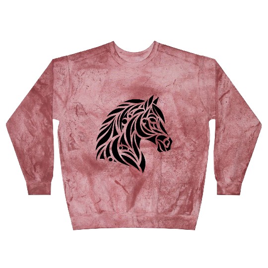 Elegant Tribal Horse Head Portrait Pony Tattoo Blast Sweatshirts