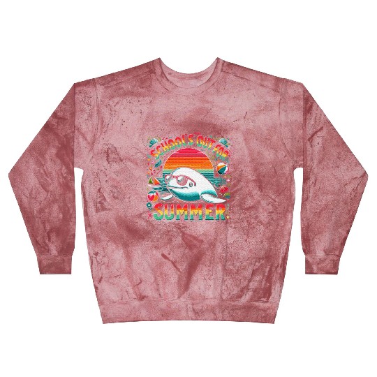 Schools Out For Summer Teacher Beluga Whale Blast Sweatshirts